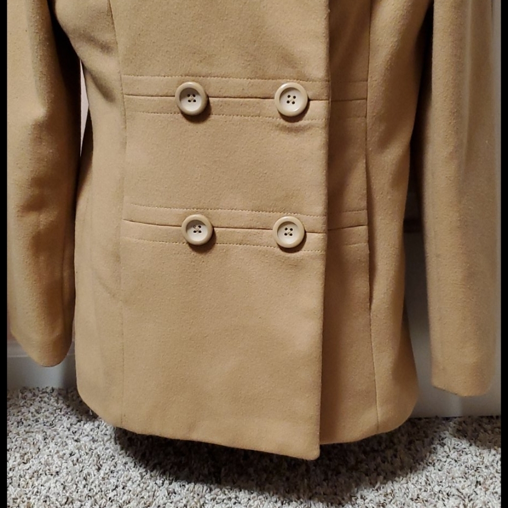 Wool Camel Pea Coat - Picture 4 of 13